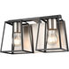 Cape Breton 2 Light 13.25 inch Buffed Nickel And Graphite Bath Vanity Wall Light