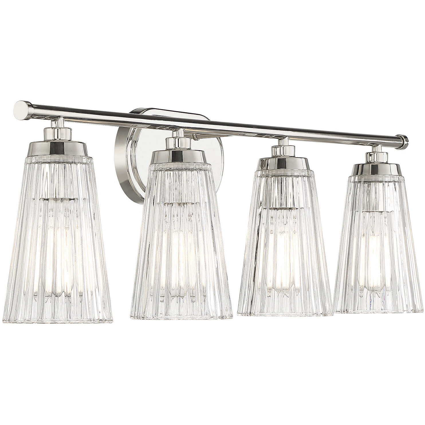Chantilly 4 Light 30.5 inch Polished Nickel Bathroom Vanity Light Wall Light, Essentials