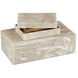 Perlas 6 inch Ivory and Natural Boxes, Set of 2
