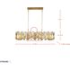 Brass Tax 12 Light 47.2 inch Satin Brass Linear Chandelier Ceiling Light