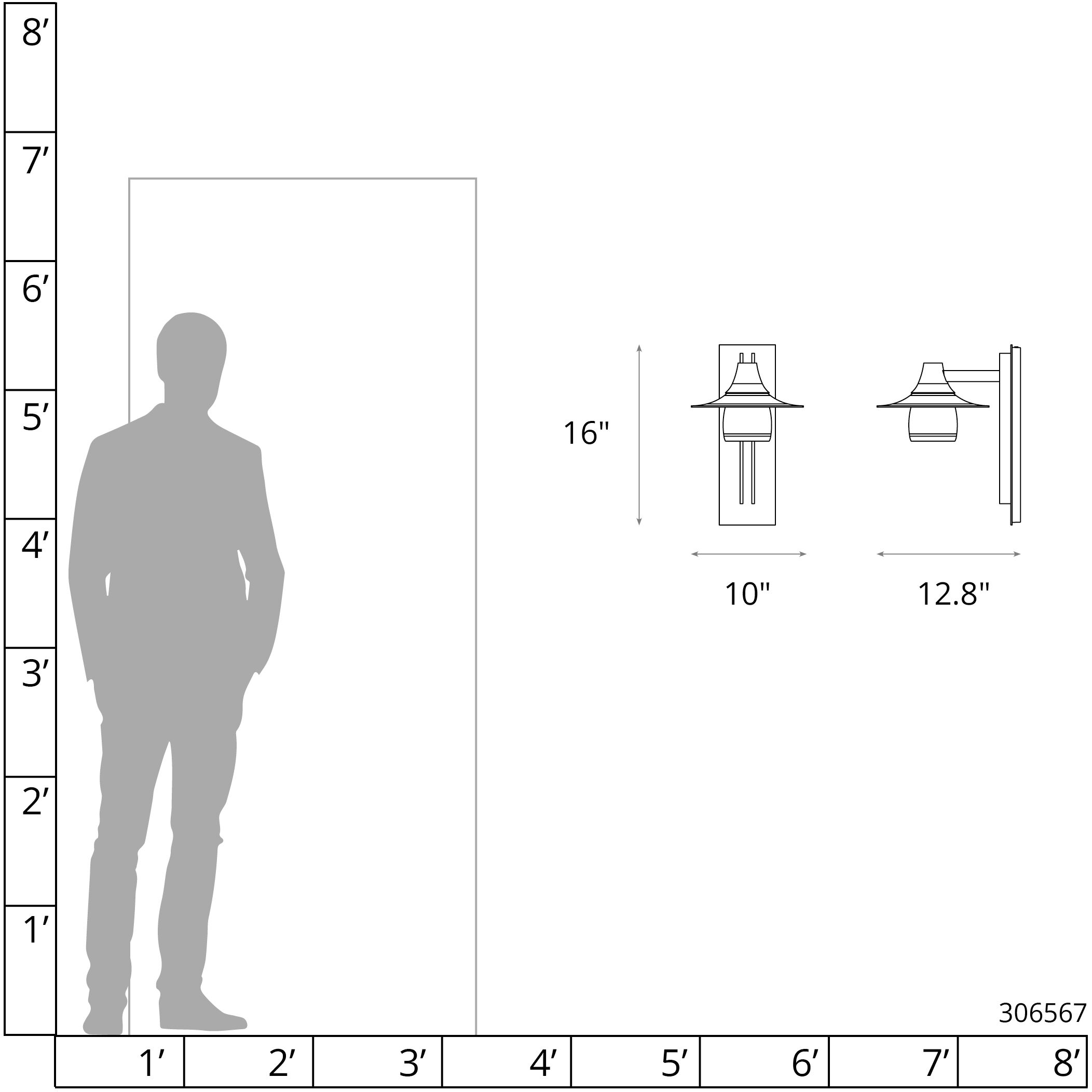 Hood 1 Light 16 inch Coastal Black Outdoor Sconce, Large