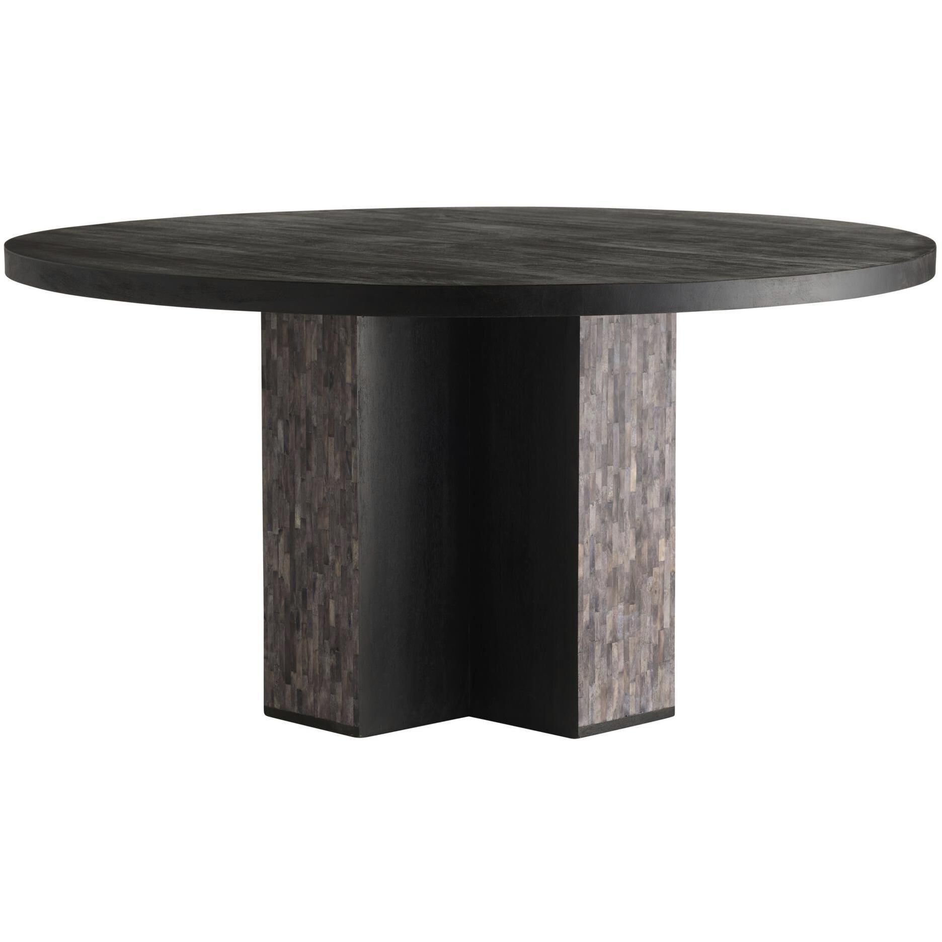 Maddock 60 inch Ebony and Gray Dining Table