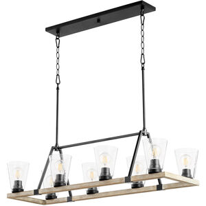 Paxton 8 Light 16 inch Noir and Weathered Oak Chandelier Ceiling Light