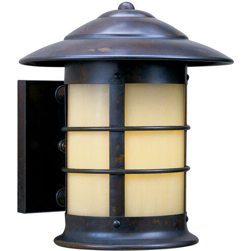 Newport 1 Light 15.38 inch Verdigris Patina Outdoor Wall Mount in Gold White Iridescent