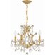 Filmore 4 Light 17.5 inch Antique Gold Mini Chandelier Ceiling Light in Clear Hand Cut