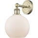 Athens 1 Light 8 inch Antique Brass and Matte White Sconce Wall Light