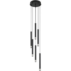 Wand LED 9.75 inch Coal With Brushed Nickel Pendant Ceiling Light, Pan