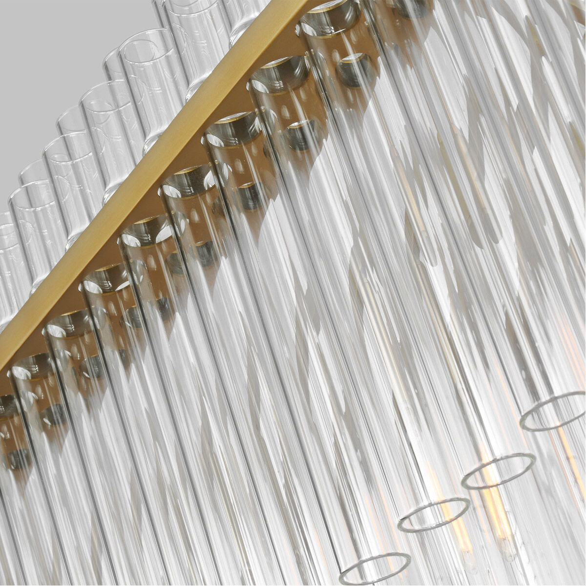 C&M by Chapman & Myers Beckett 7 Light 48 inch Burnished Brass Linear Chandelier Ceiling Light