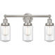 Dover 3 Light 24.5 inch Brushed Satin Nickel Bath Vanity Light Wall Light