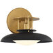 Gavin 1 Light 9 inch Black with Warm Brass Accents Wall Sconce Wall Light