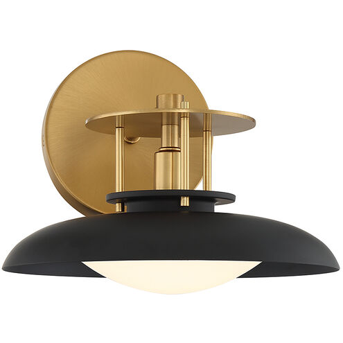 Gavin 1 Light 9 inch Black with Warm Brass Accents Wall Sconce Wall Light