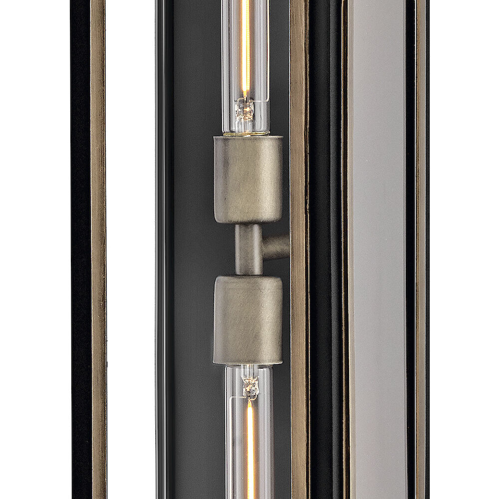 Shaw 2 Light 24 inch Black with Burnished Bronze Outdoor Wall Mount
