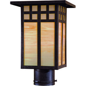 Transitional 1 Light 13 inch Textured French Bronze Outdoor Post, Great Outdoors