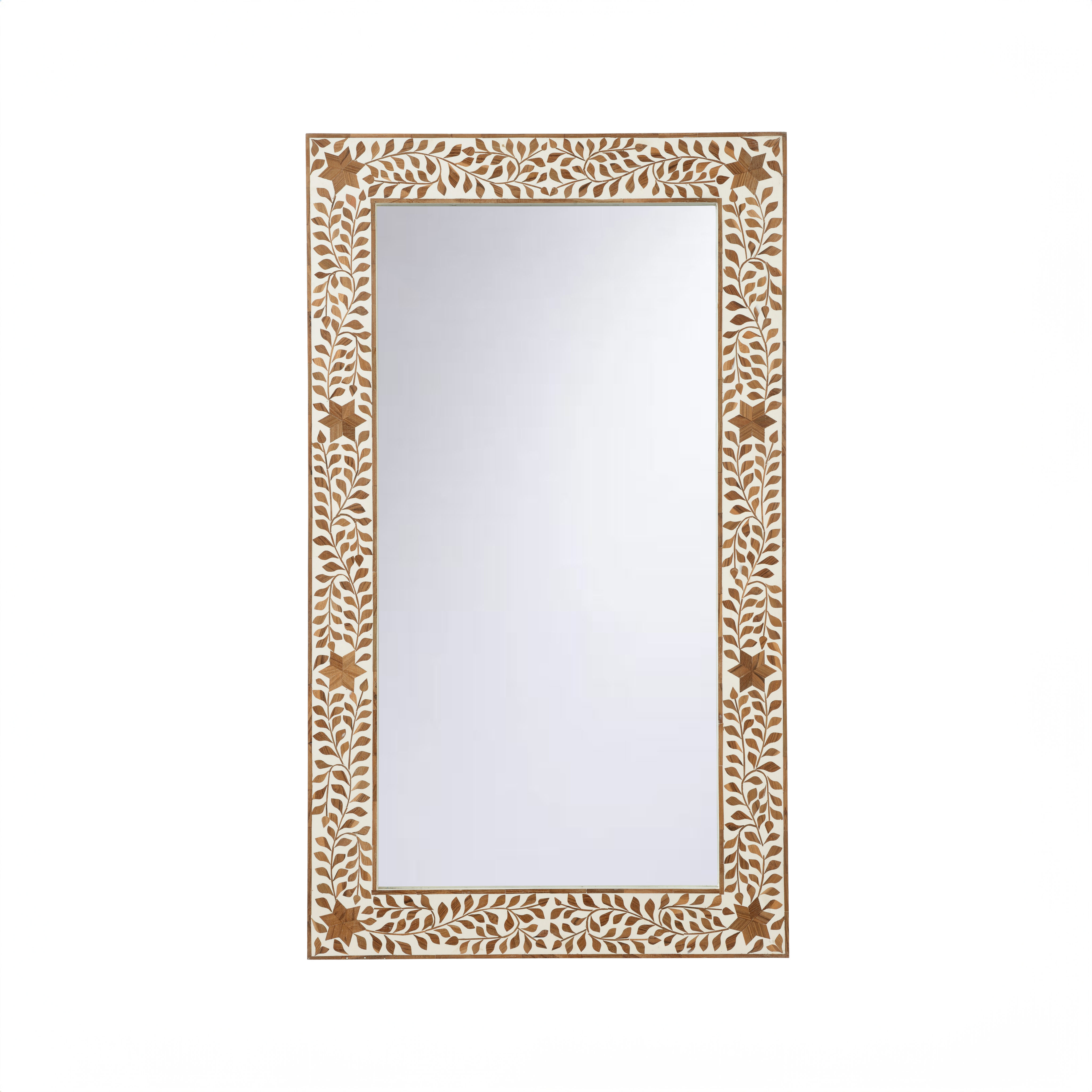 Zara 48 X 28 inch Brown and White/Cream Mirror