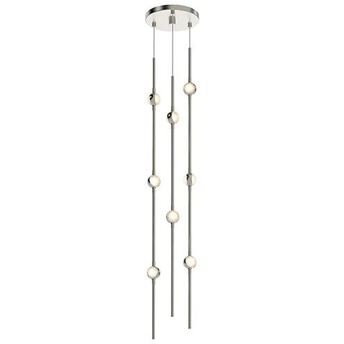 Constellation LED 6 inch Satin Nickel Chandelier Ceiling Light in Clear Glass, 3000K, Standard Suspension