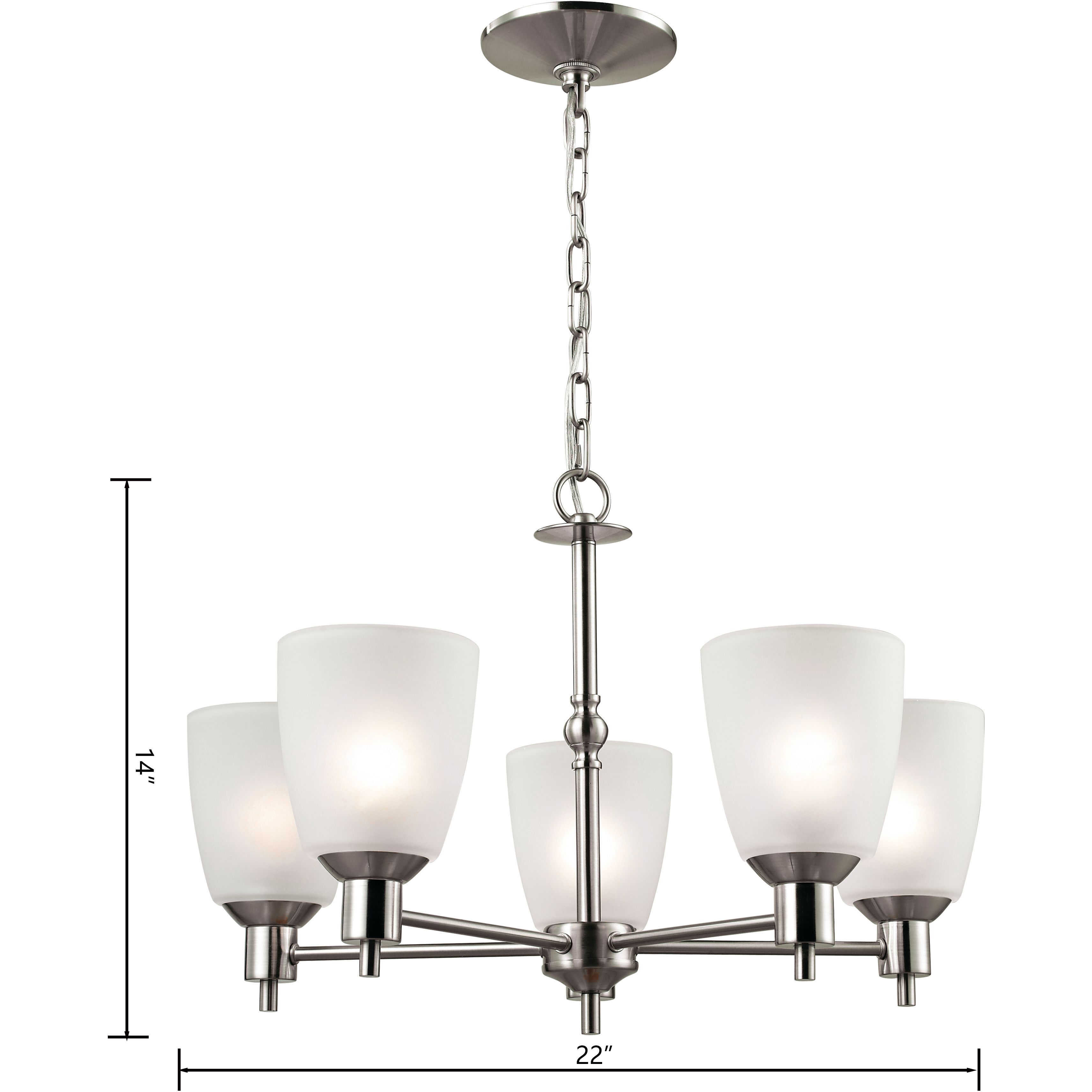 Jackson 5 Light 22 inch Brushed Nickel Chandelier Ceiling Light
