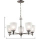 Jackson 5 Light 22 inch Brushed Nickel Chandelier Ceiling Light