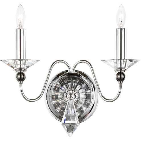 Jasmine 2 Light 5.5 inch Polished Silver Wall Sconce Wall Light