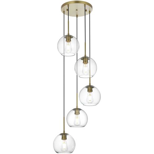 Baxter 5 Light 18 inch Satin Gold Pendant Ceiling Light