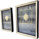 Rainy Fog Blue and Gray and Metallic Framed Art