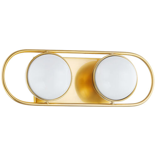 Amy 2 Light 16 inch Aged Brass Bath and Vanity Wall Light