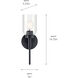 Madden 1 Light 5 inch Black Wall Sconce Wall Light