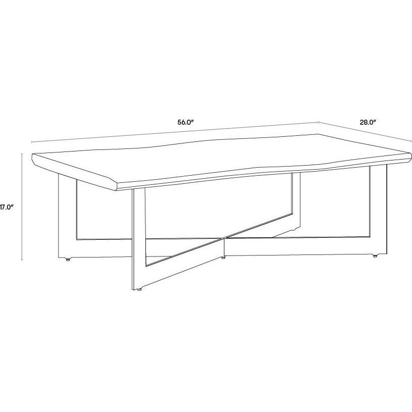 Marley 56 X 28 inch Dark Brown / Antique Gunmetal Coffee Table
