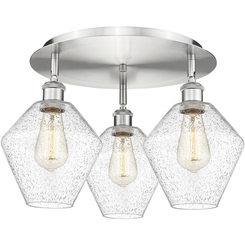 Cindyrella 3 Light 19.75 inch Satin Nickel Flush Mount Ceiling Light in Seedy