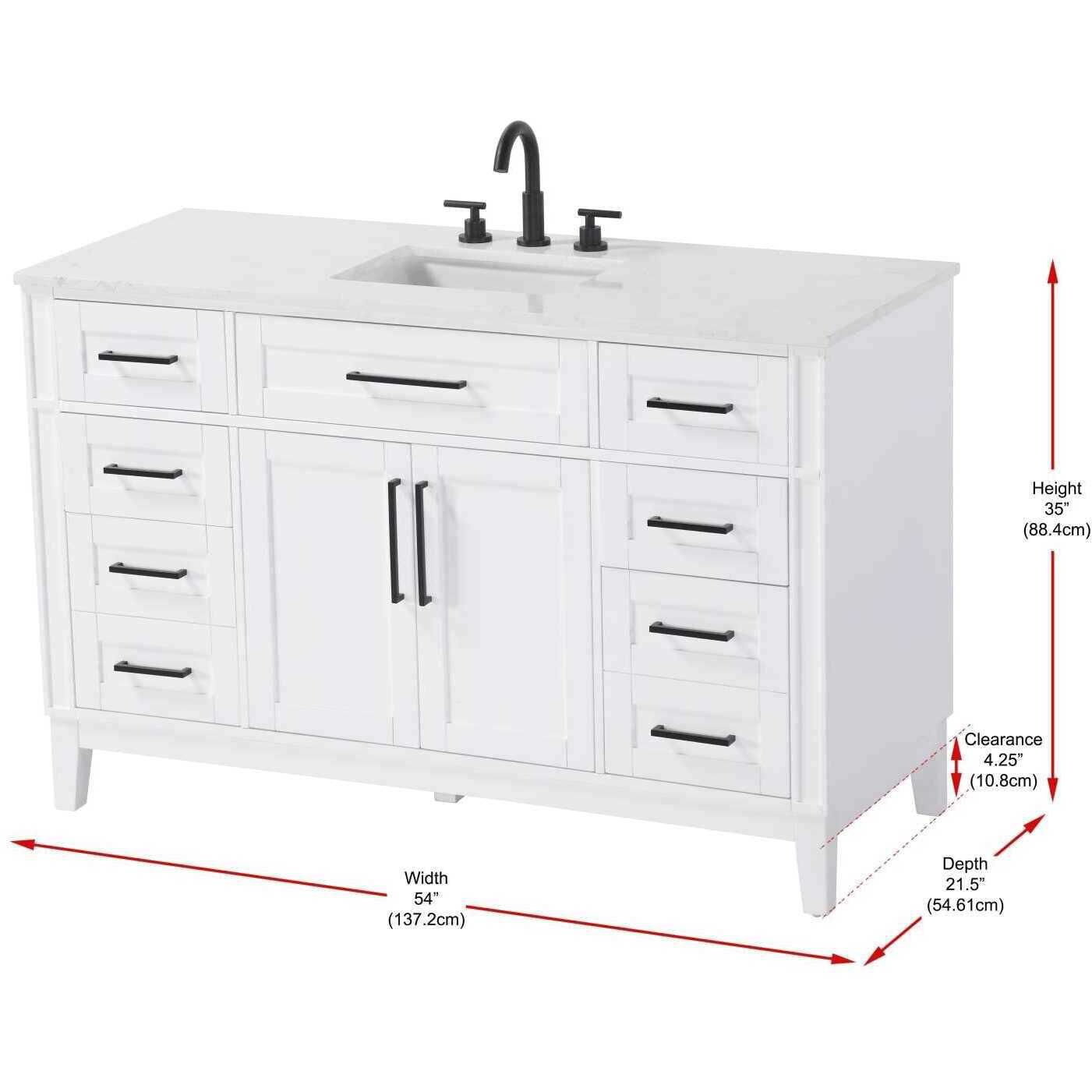 Virginia 54 X 35 inch White Bathroom Vanity Cabinet