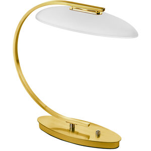 Zeitlos 15 inch 10 watt Satin Brass Table Lamp Portable Light, Bankamp Vetro