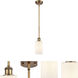 Ballston Clymer 1 Light 4 inch Brushed Brass Pendant Ceiling Light in Matte White Glass, Ballston