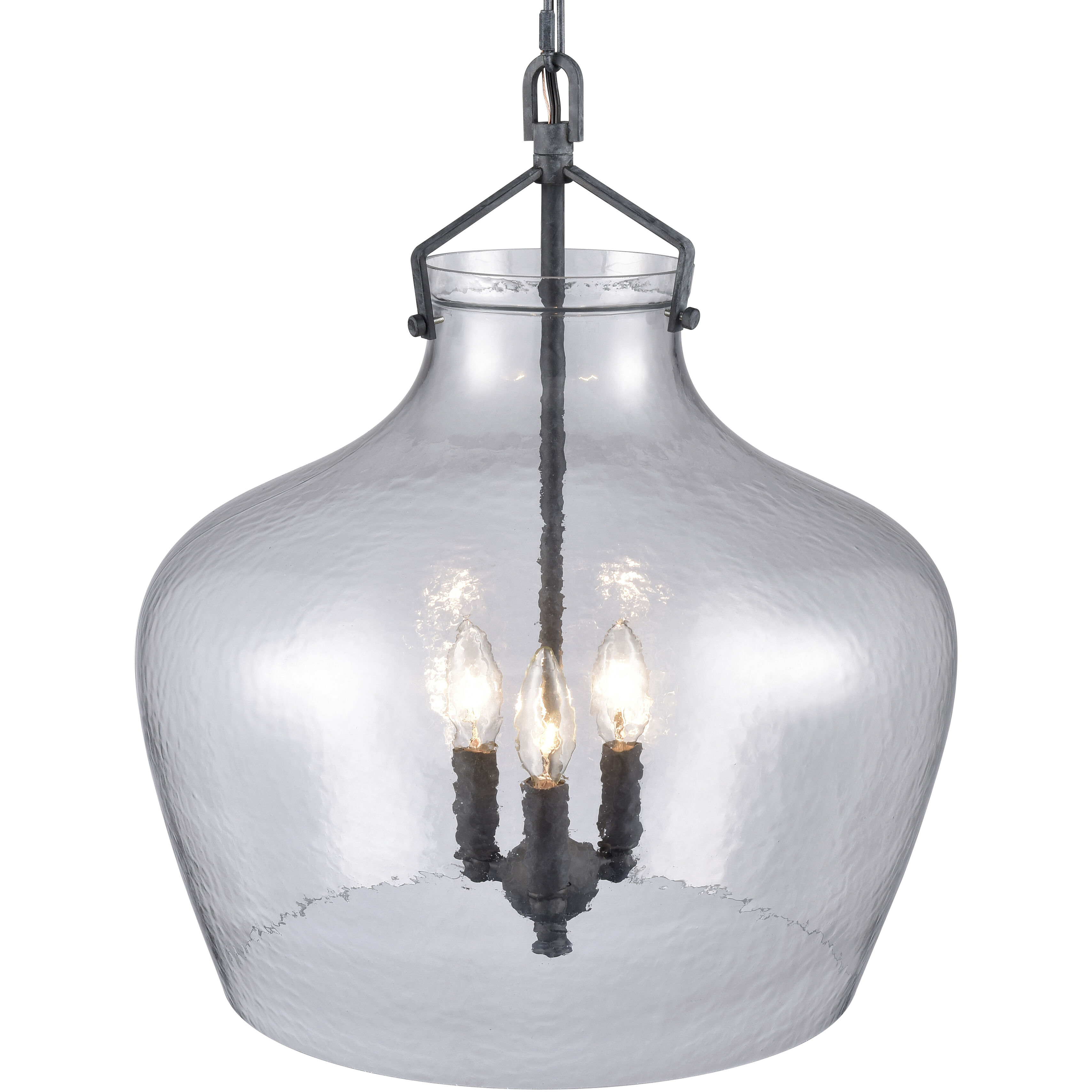 Davenport 3 Light 17 inch Aged Zinc Pendant Ceiling Light