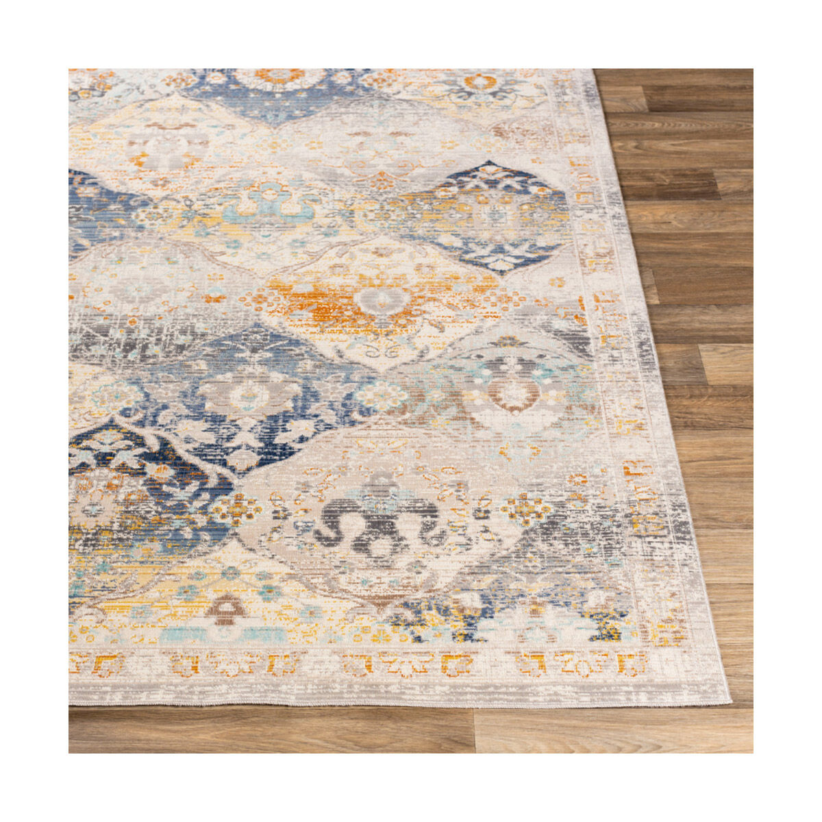 Dublin 123 X 33 inch White/Aqua/Charcoal/Burnt Orange/Saffron Rugs