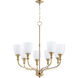Richmond 8 Light 31 inch Aged Brass Chandelier Ceiling Light in Satin Opal
