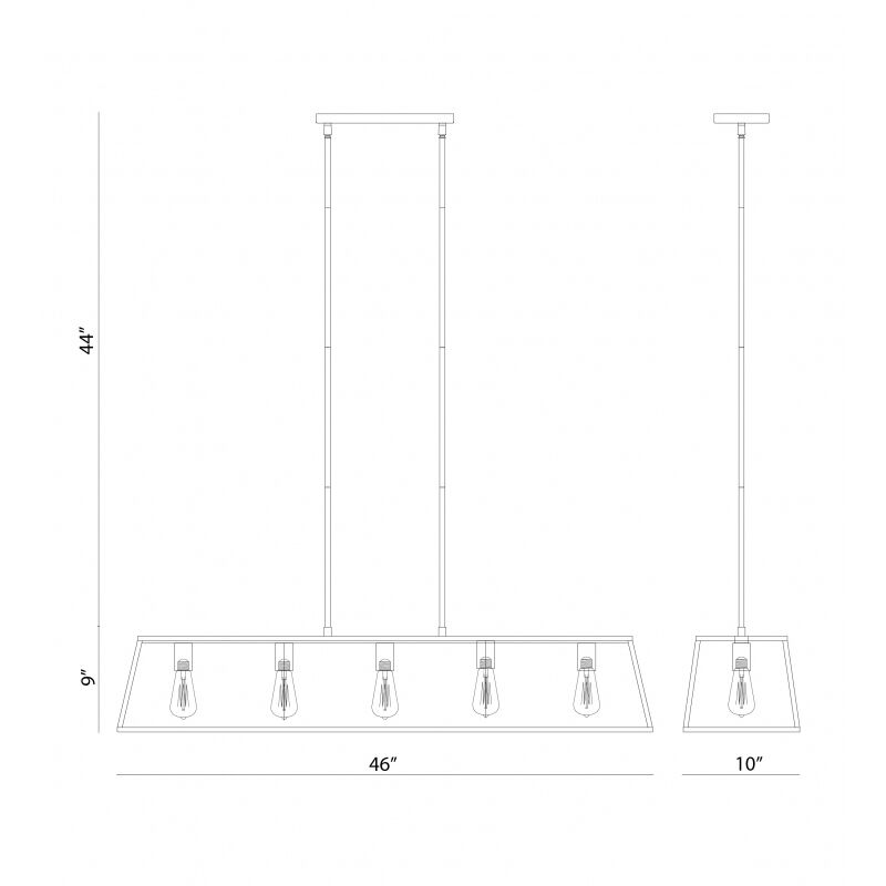 Candor 5 Light 10 inch Rusty Black Chandelier Ceiling Light