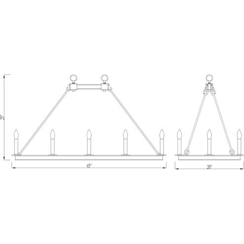 Barclay 12 Light 45 inch Olde Brass Linear Chandelier Ceiling Light