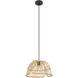 Glyneath 1 Light 14.75 inch Structured Black Pendant Ceiling Light