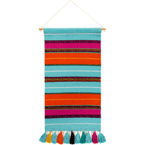 Toluca Aqua/Teal/Bright Orange/Bright Pink/Black Wall Hangings, Rectangle