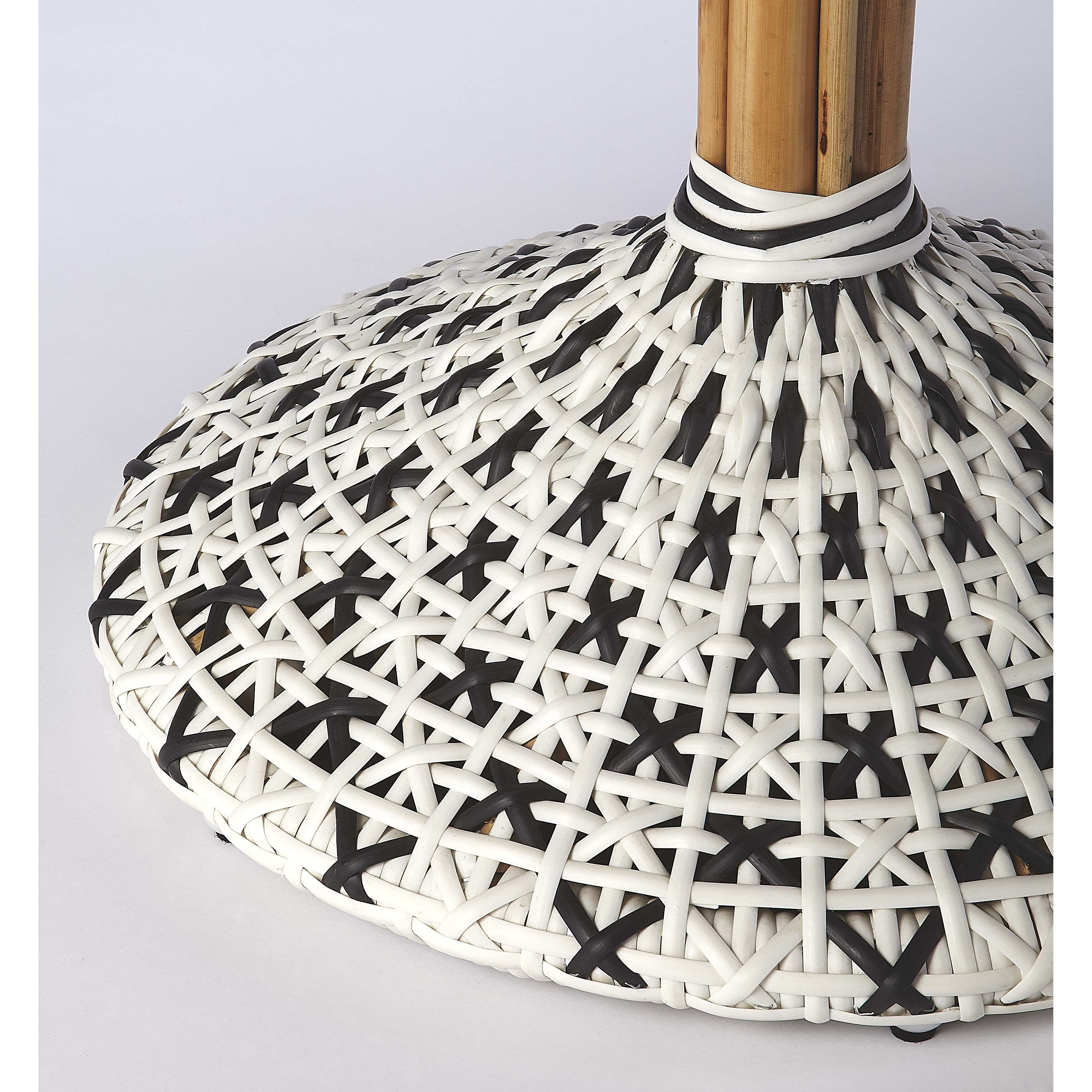 Designer'S Edge Tenor White & Black Rattan 30 X 25 inch Black Foyer Table