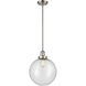 Franklin Restoration Beacon 1 Light 12 inch Brushed Satin Nickel Mini Pendant Ceiling Light in Incandescent, Seedy, Franklin Restoration