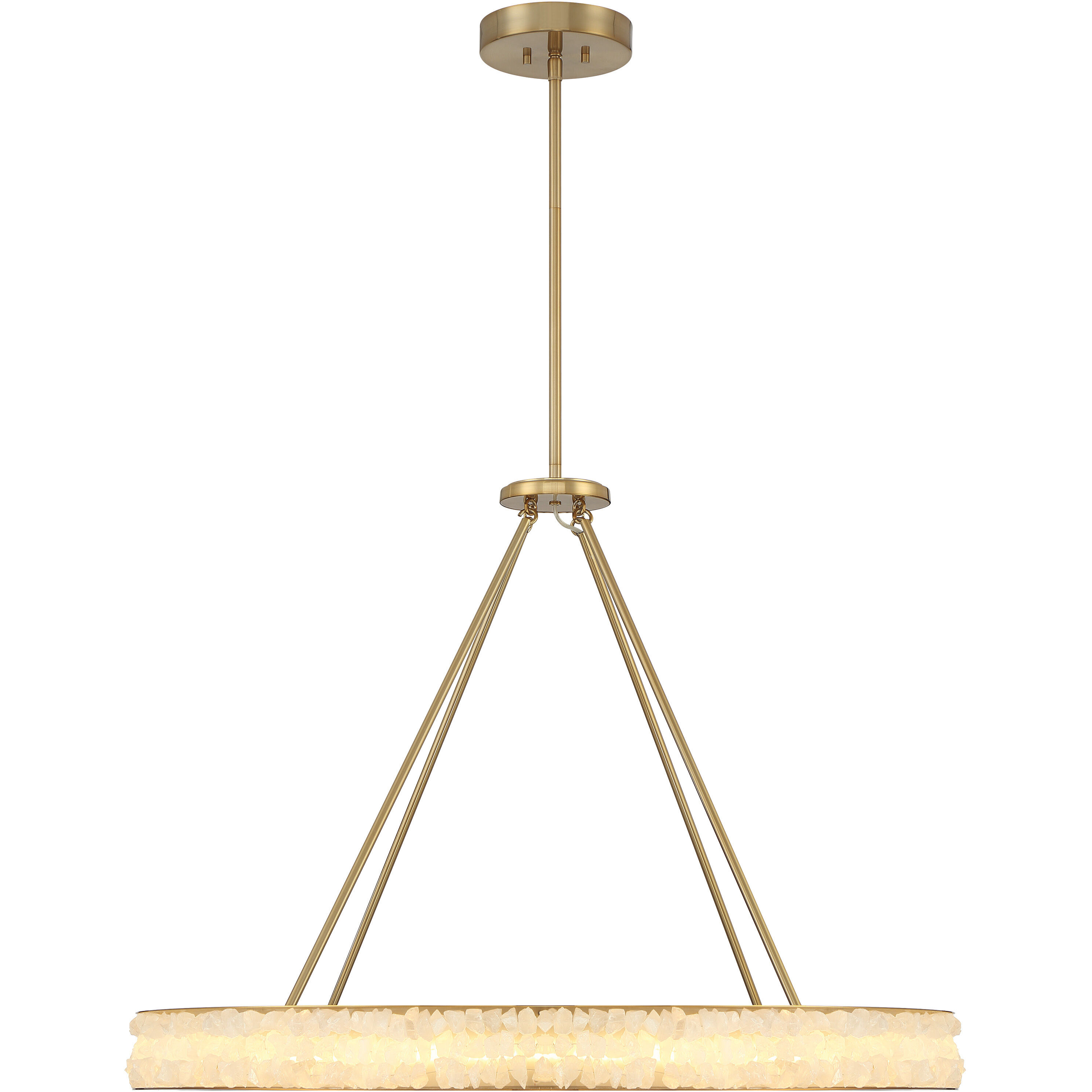 Divinely LED 36.75 inch Celeste Brass Chandelier Ceiling Light