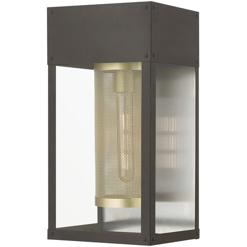 Franklin 1 Light 16 inch Bronze with Soft Gold Candle Outdoor Wall Lantern