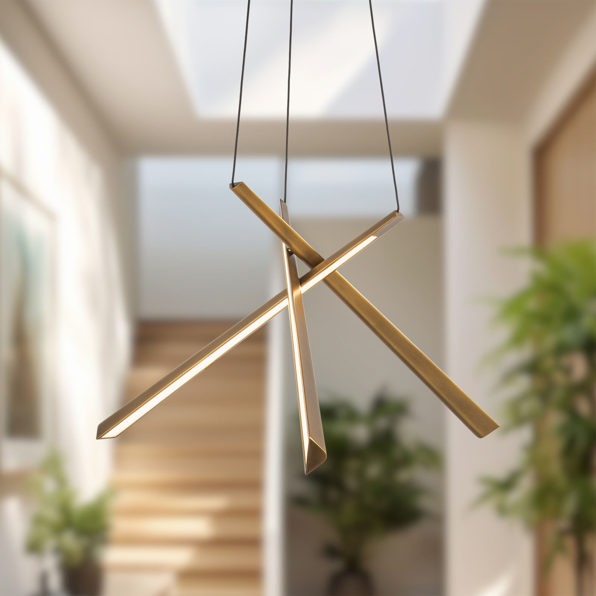 Lex LED 19.63 inch Vintage Brass Chandelier Ceiling Light