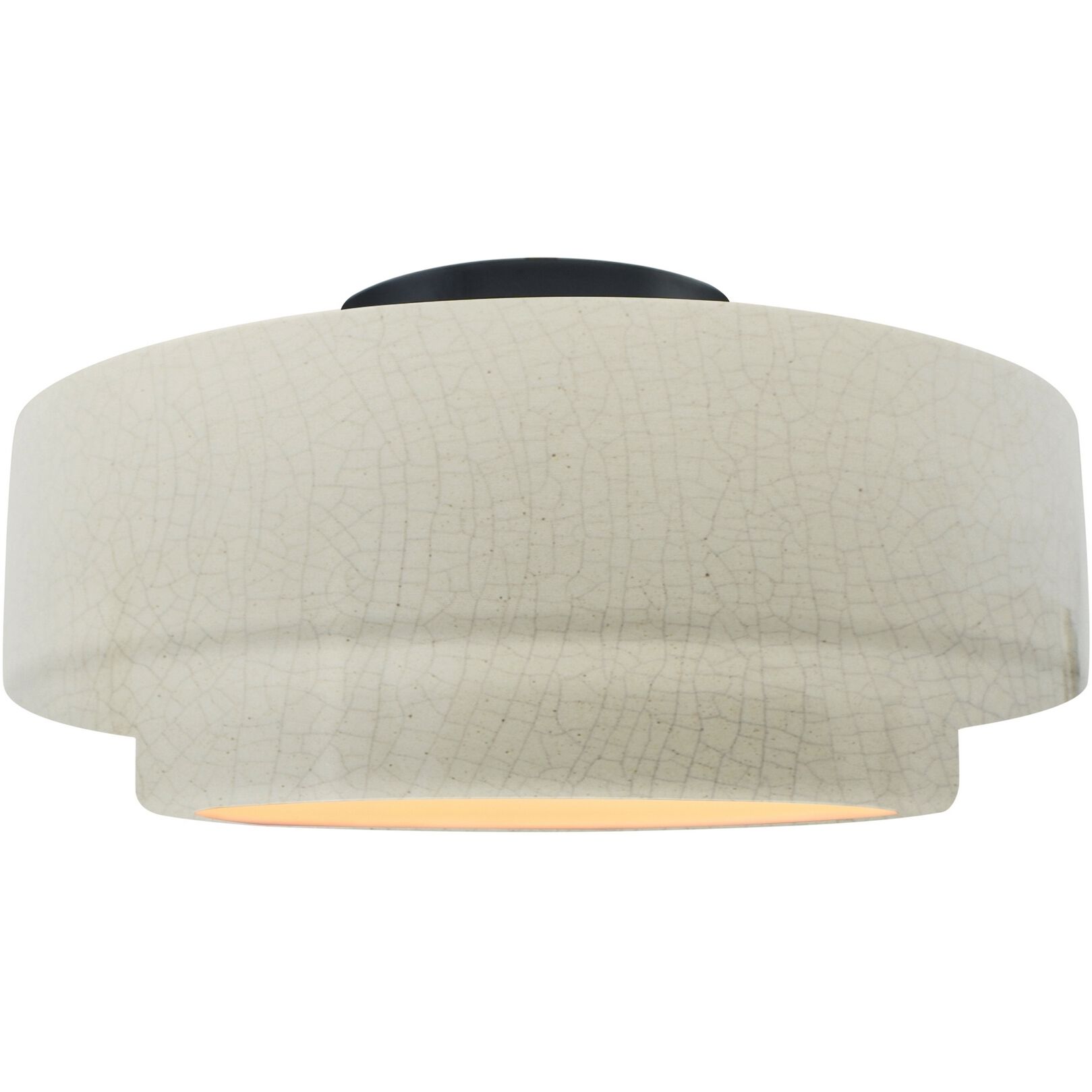Radiance Collection - Tier LED 12 inch White Crackle Semi-Flush Ceiling Light, Form+Finish+Function