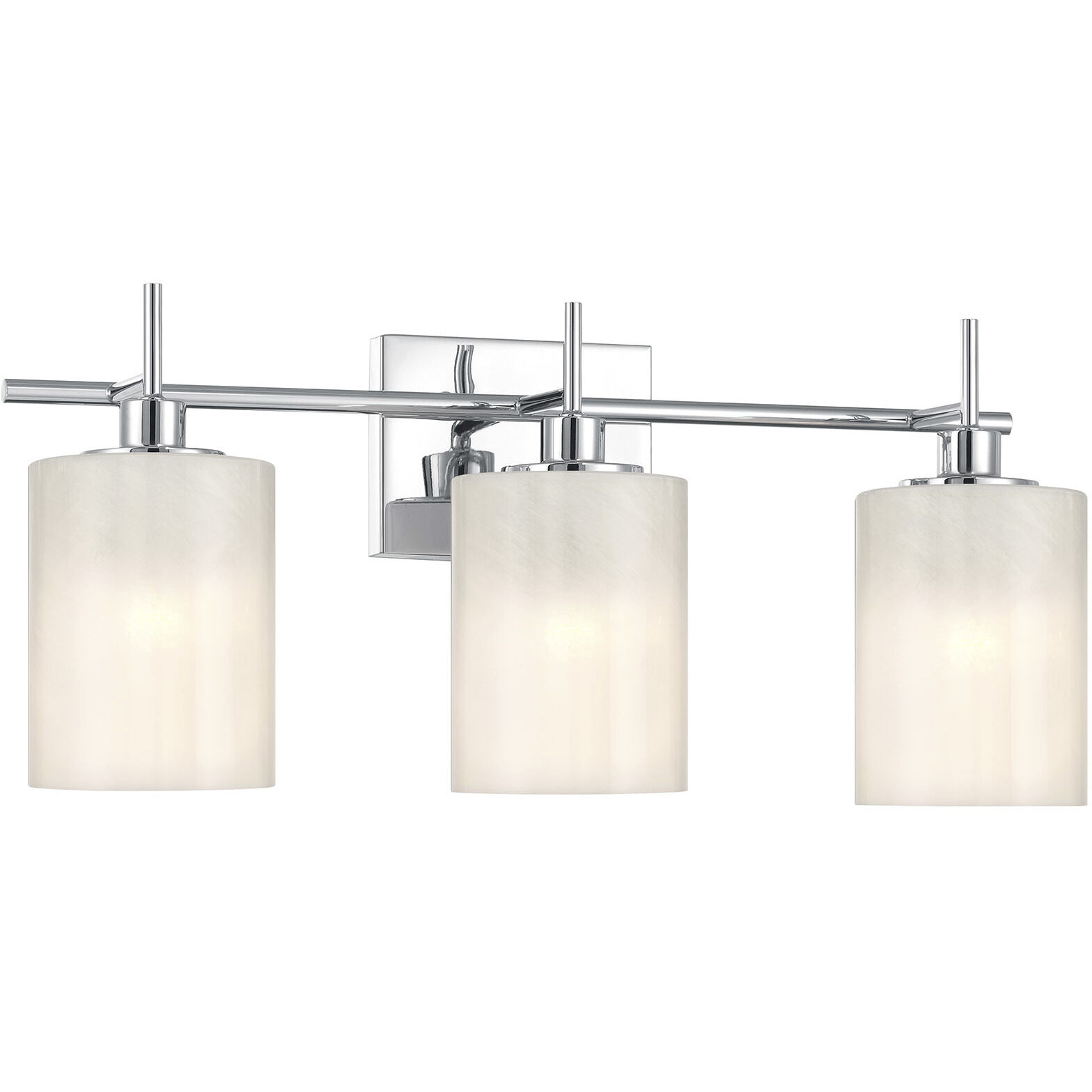 Modern 3 Light 22 inch Chrome Bathroom Vanity Light Wall Light