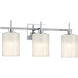 Modern 3 Light 22 inch Chrome Bathroom Vanity Light Wall Light