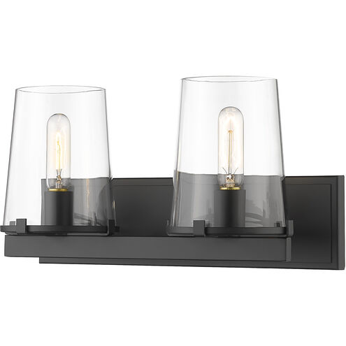 Callista 2 Light 18.25 inch Matte Black Vanity Wall Light