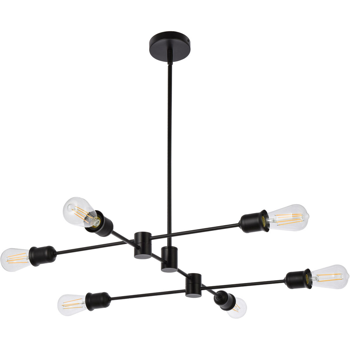 Xavier 6 Light 31 inch Black Pendant Ceiling Light