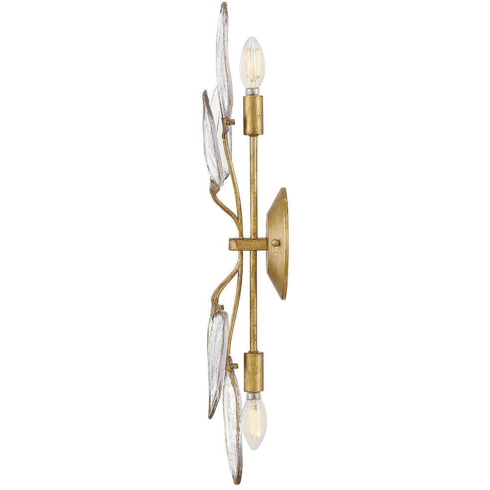 Amira 2 Light 9 inch Distressed Brass ADA Sconce Wall Light