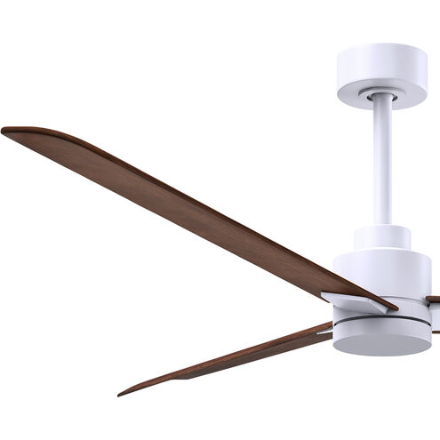 Atlas Alessandra 56 inch Matte White with Walnut Tone Blades Indoor/Outdoor Ceiling Fan